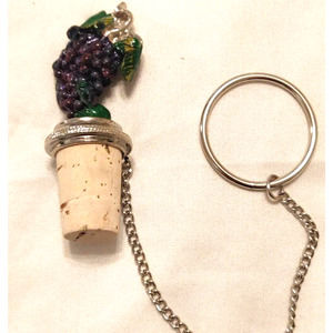 Wine Things Unlimited NEW Pewter Bottle Stopper Grapevine Hand Painted. AK